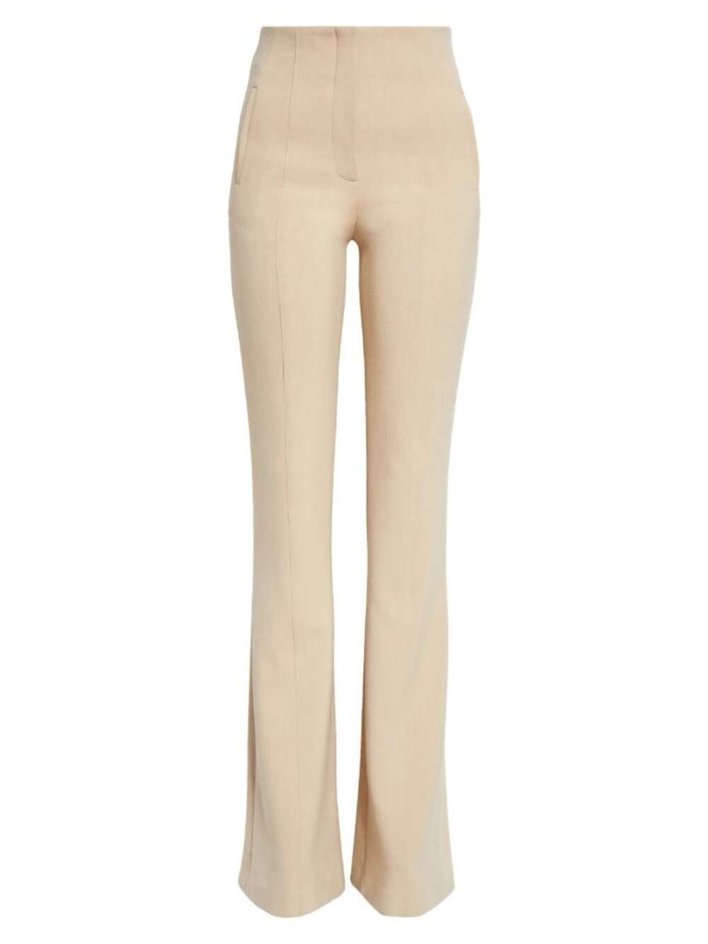 Veronica Beard Azariah Women's High Waist Flare Leg Pants Heathered Sand Size 4